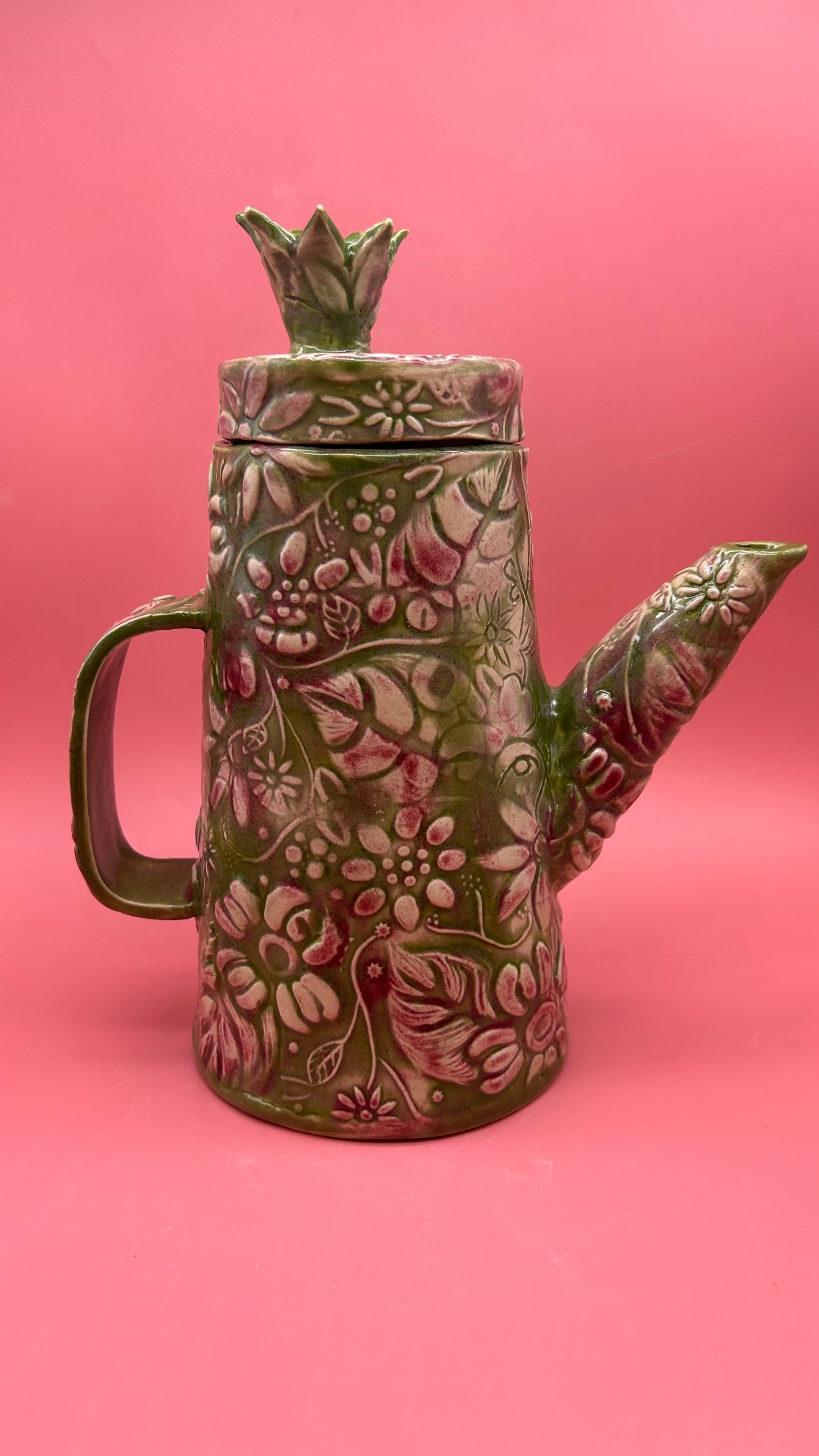 Colourful glazed ceramic pottery pieces